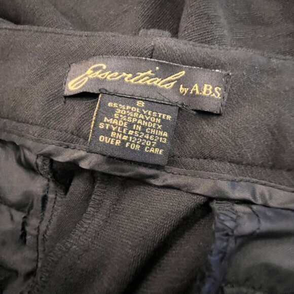 ESSENTIALS by ABS Black Dress Pants Wide Leg Womens Size 8 Office Going Out NWT - Picture 12 of 14